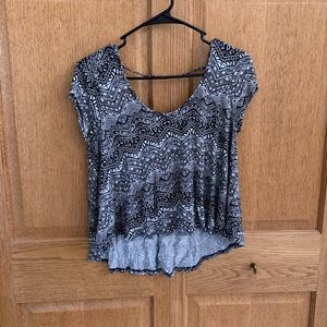 Black and White Printed Top